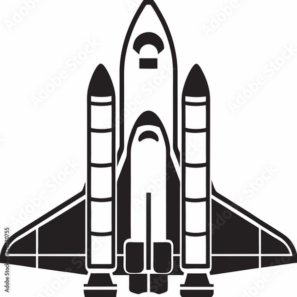 Obraz  Retro Space Travel Vector Illustration Set