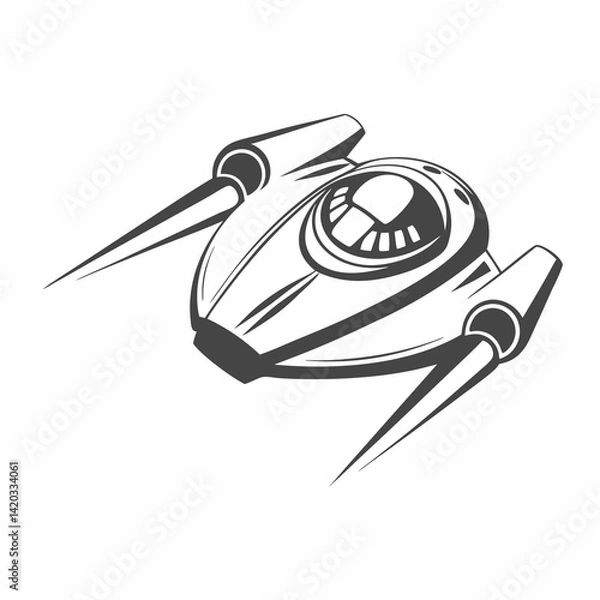 Obraz  Retro Rocketship