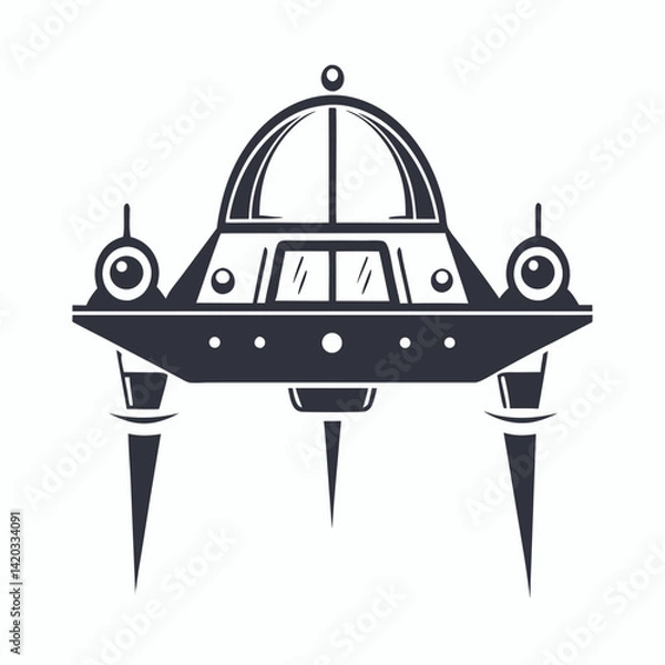 Obraz  Retro Rocketship