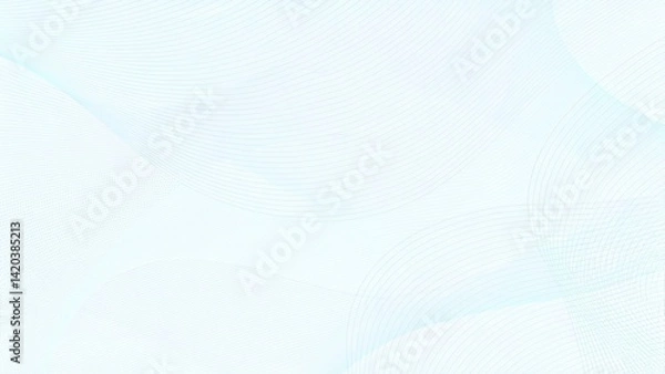 Fototapeta Light blue, cyan waves. Sea, streaming water concept. Flowing subtle curves. Line art pattern. Technology background. Vector colored watermark. Abstract design for landing page, banner, digital
