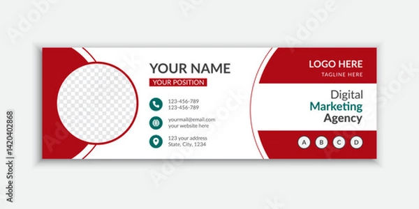 Obraz Clean and simple email signature or email footer template 