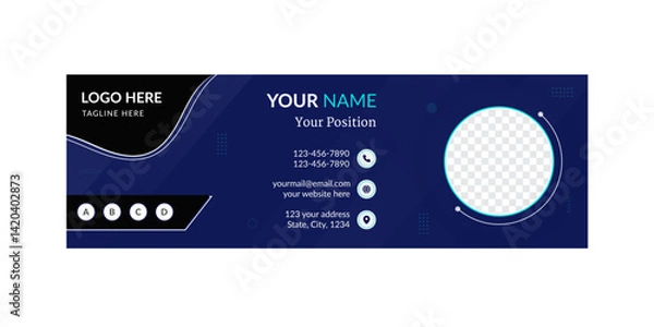 Obraz Modern and minimalist email signature or email footer template