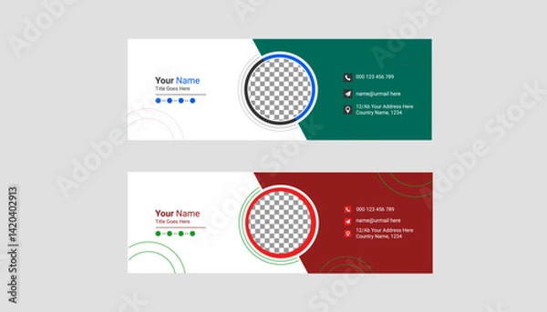 Obraz Modern and minimalist email signature or email footer template 