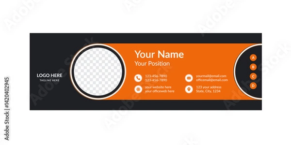Obraz Modern and minimalist email signature or email footer template 