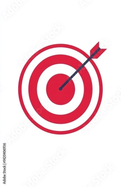Obraz Arrow hitting target center. Symbol for goals, success, achievement, marketing strategy, focus