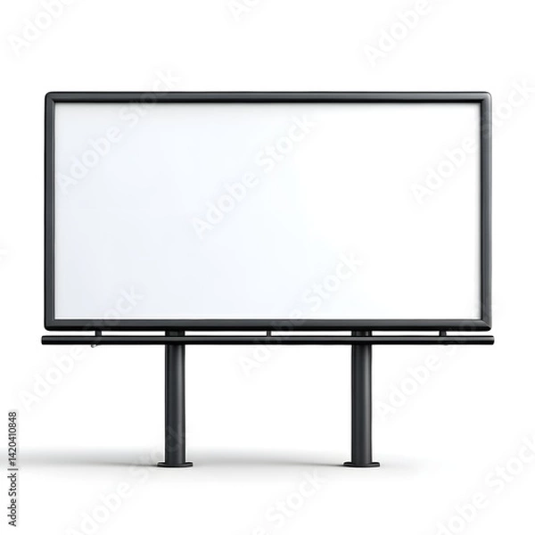 Fototapeta Isolated billboard with blank white space for advertising isolated on white background