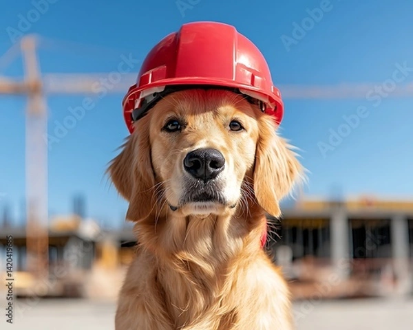 Obraz Dog Construction Site Portrait