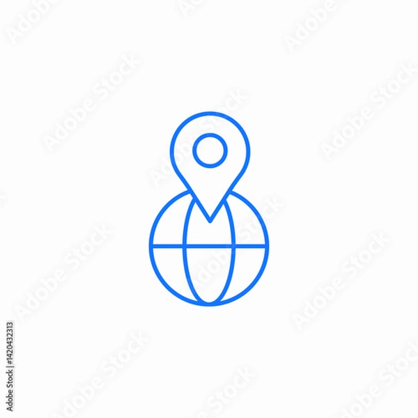 Fototapeta world location icon sign vector