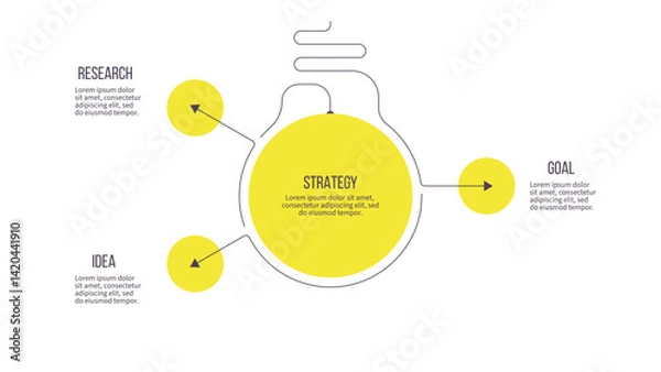 Fototapeta Business infographic template. Idea chart with three options, steps. Vector chart.