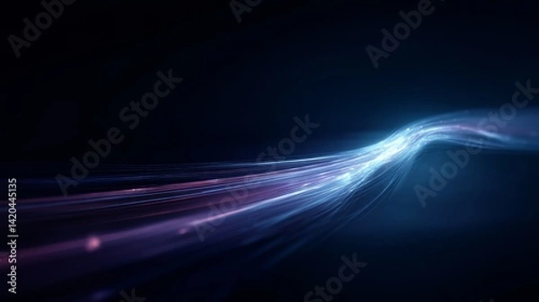 Obraz light streak, fiber optic, speed line, futuristic background for 5g or 6g technology wireless data transmission, high-speed internet in abstract	
