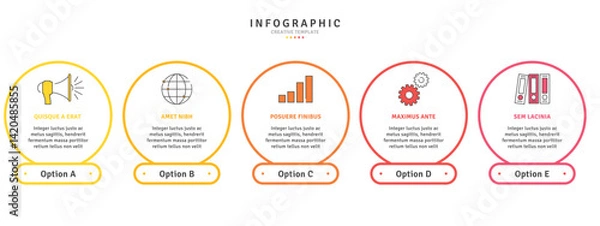 Fototapeta Business infographic template with modern design elements and icons in vector 