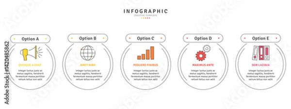 Fototapeta Business infographic template with modern design elements and icons in vector 