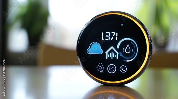 Obraz Smart Home Digital Control Panel Display with Climate and Home Icons