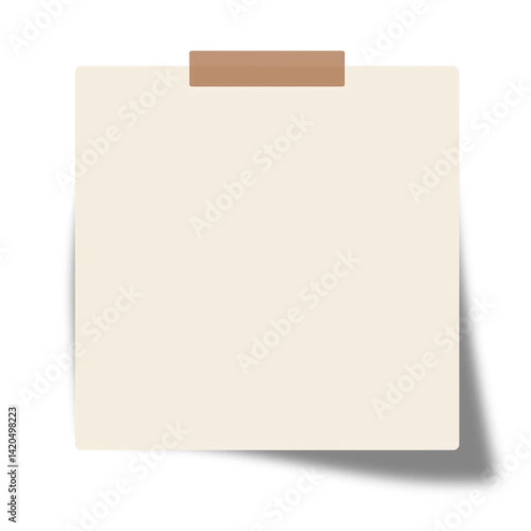 Fototapeta blank note paper with tape, postit 