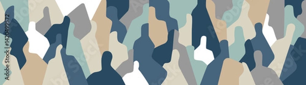 Fototapeta Virtual people abstract illustration , multicolored silhouettes  vector background