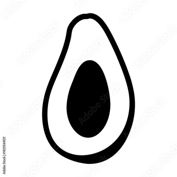 Fototapeta avocado fruit minimalist silhouette vector icon - for graphic design projects avocado, Modern Artwork.