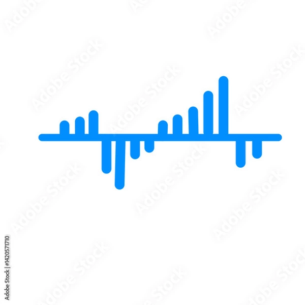 Fototapeta Blue Soundwave Line Art