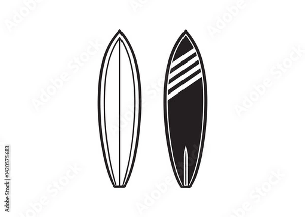 Fototapeta Surfboard silhouette vector