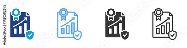Fototapeta Business Policy icon set multiple style collection