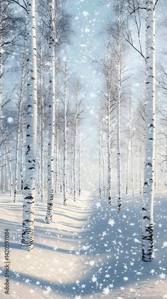 Obraz Realistic and tranquil winter scene bir