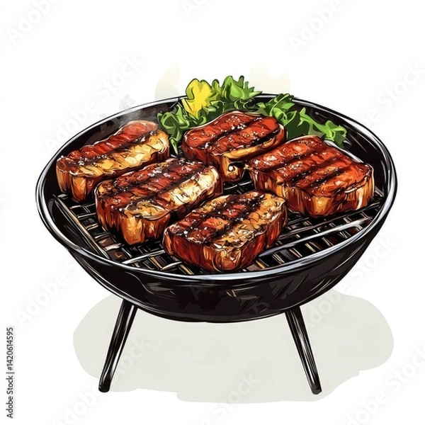 Obraz Sizzling BBQ Steak: A Culinary Masterpiece