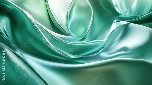 Fototapeta Emerald Jade Green Satin Fabric Gradient Ultra HD