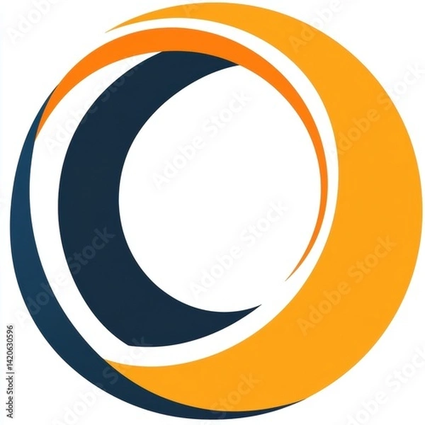 Fototapeta Modern Abstract Circular Logo Design with Blue and Orange Accents for Branding and Identity