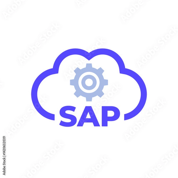 Fototapeta SAP business software icon with cloud