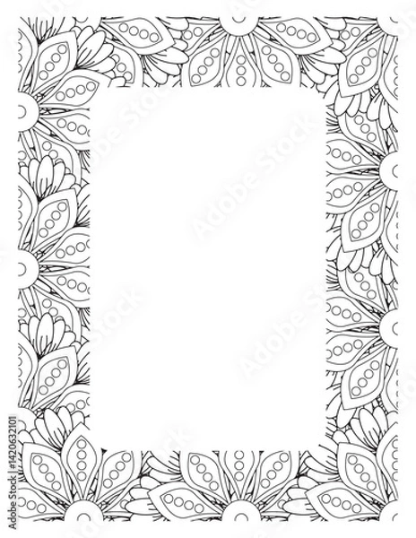 Fototapeta Flower Borders Coloring Books -KDP