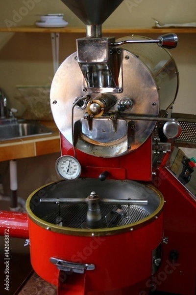 Fototapeta A drum type coffee roaster