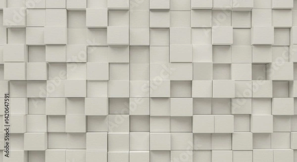 Fototapeta White Cubes Abstract Pattern