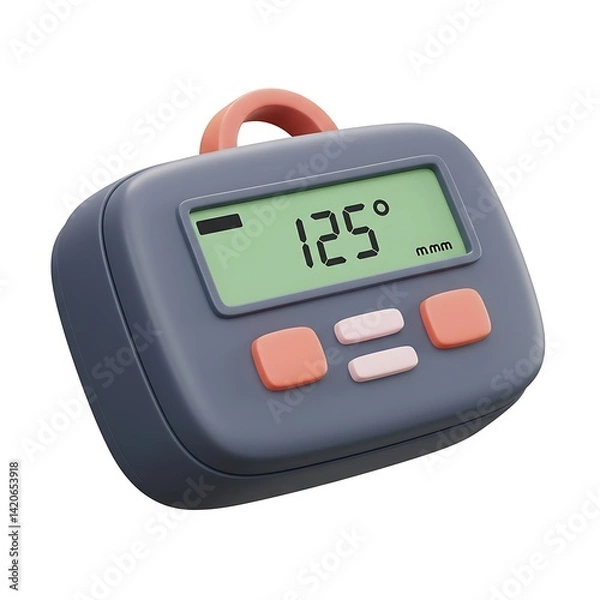 Fototapeta 3D cartoon digital temperature reader