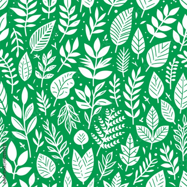 Fototapeta seamless pattern with leaves