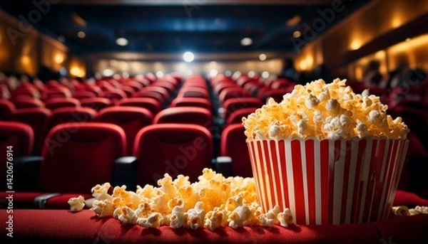 Fototapeta ポップコーンと映画館