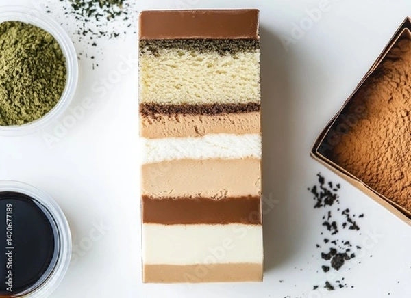 Obraz  ice cream in the shape of square piece