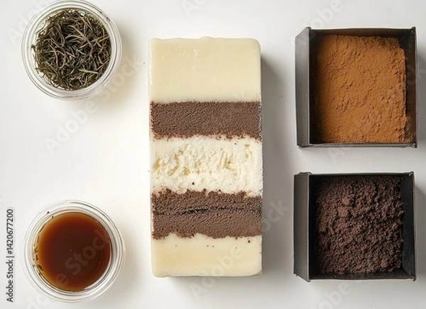 Obraz  ice cream in the shape of square piece