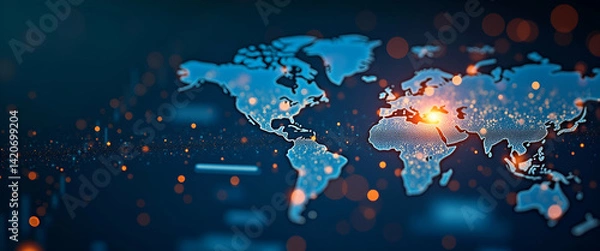 Fototapeta Strategic visual concept analyzing trade war impacts on foreign direct investment highlighting capital flow shifts investor sentiment regulatory challenges and economic integration for professional co