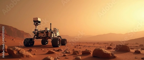 Fototapeta Elegant Mars Rover Missions Wallpaper: Advanced Robotic Exploration, Innovative Surface Mapping, Transformative Research, Extraterrestrial Terrain Analysis, Next-Gen Scientific Discovery.