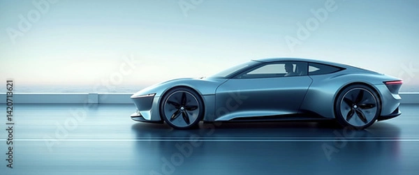 Fototapeta High quality photo stock image featuring sleek battery powered cars exhibiting modern electric propulsion and dynamic performance with cutting edge sustainable automotive design in  Photo Stock  Conce