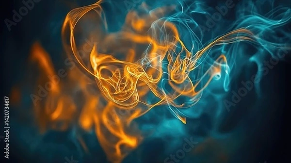 Fototapeta Ethereal light flares and glowing streaks, a dreamlike abstract composition evoking serenity and wonder