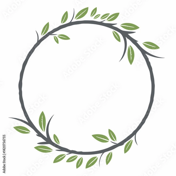 Fototapeta Circle leaves, lily, valley plant and flower