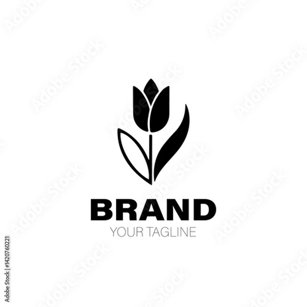 Fototapeta Tulip Logo. Tulip Logo Design. Tulip Logo Brand. Tulip Logo Vector Design Isolated on White Background
