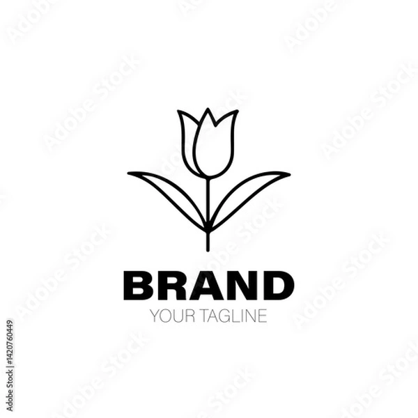 Fototapeta Tulip Logo. Tulip Logo Design. Tulip Logo Brand. Tulip Logo Vector Design Isolated on White Background
