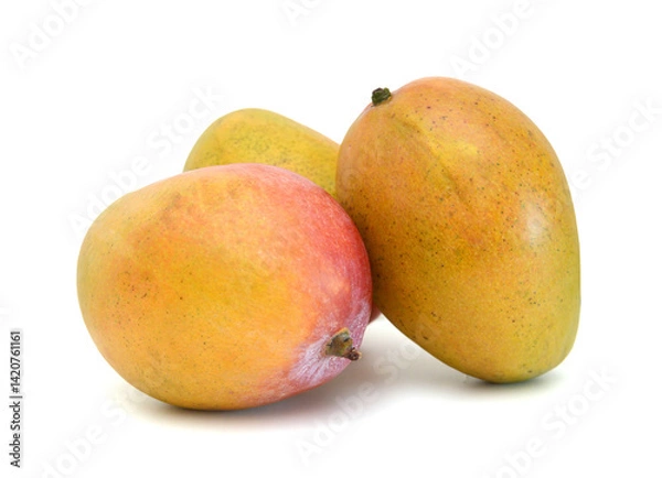 Obraz Stack ripe mango on white background