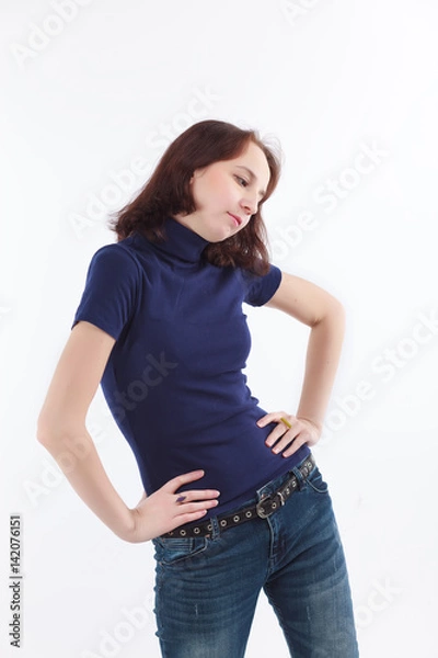 Fototapeta Девушка в футболке