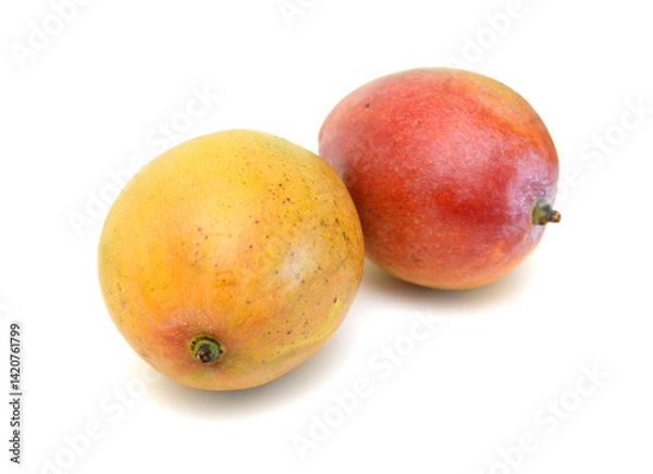 Obraz Stack ripe mango on white background