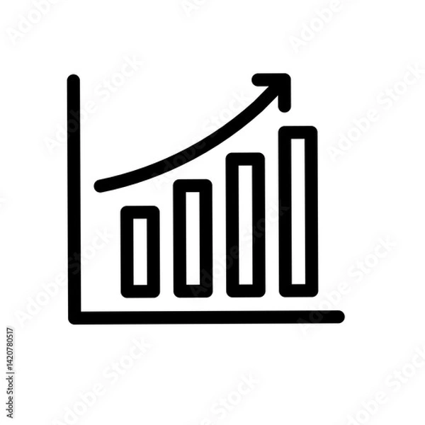 Obraz bar chart with arrow