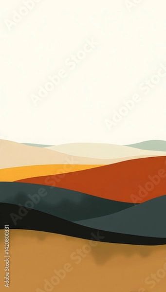 Obraz Minimalist abstract landscape painting evokes soulful, emotional calm through soft textures and desaturated hues. 