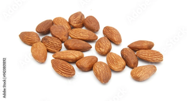Obraz Almonds isolated on white background