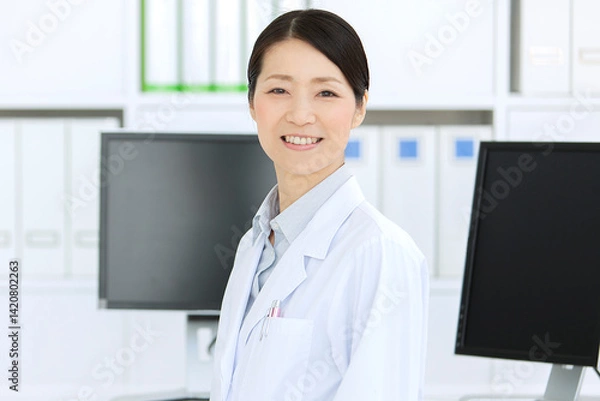 Obraz 白衣の女性のポートレート